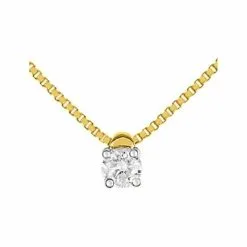 Robbez Masson Collier En Or Jaune, Or Blanc Et Diamant De 0.10ct