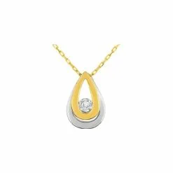Robbez Masson Collier En Or Jaune, Or Blanc Et Diamants De 0.03ct