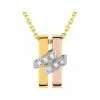 Robbez Masson Collier En Or Jaune, Or Blanc Et Diamants De 0.042ct