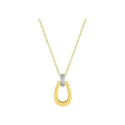 Robbez Masson Collier En Or Jaune, Or Blanc Et Diamant 0.01ct