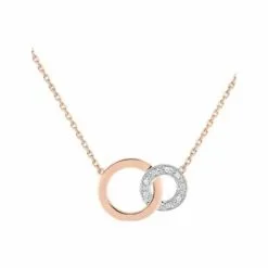 Robbez Masson Collier En Or Rose, Or Blanc Et Diamants De 0.032ct