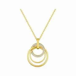 Robbez Masson Collier En Plaqué Or Janue Et Plaqué Or Blanc Et Oxyde De Zirconium