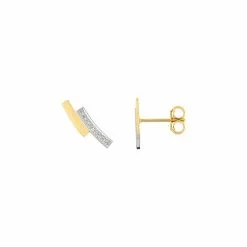 Robbez Masson Boucles D'oreilles En Or Jaune, Or Blanc Et Diamants De 0.006ct
