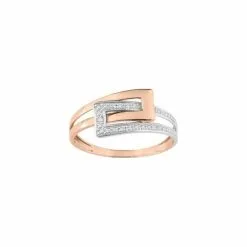 Robbez Masson Bague En Or Rose, Or Blanc Et Diamant De 0.015ct