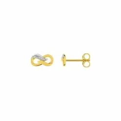 Robbez Masson Boucles D'oreilles En Or Jaune, Or Blanc Et Diamants De 0.01ct