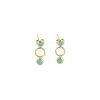 Boucles D'oreilles Pendantes ZAG Ernestine En Acier Doré Et Turquoises