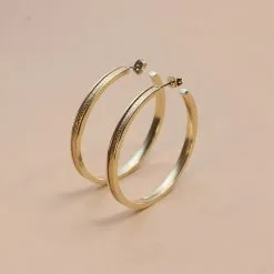 Boucles D'oreilles Flowersforzoé En Cuir Et Métal Doré