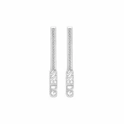 Boucles D'oreilles Guess En Acier Rhodié Et Cristaux Swarovski